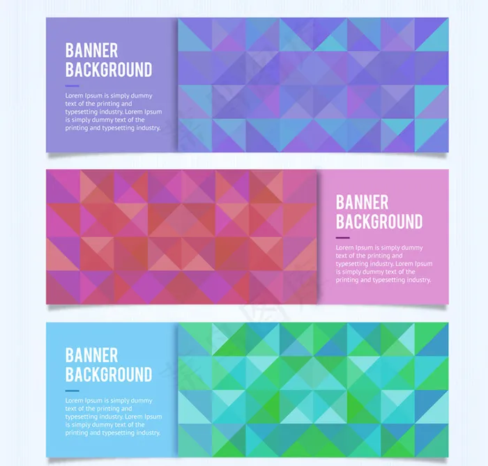 彩色拼接方形bannerai矢量模版下载