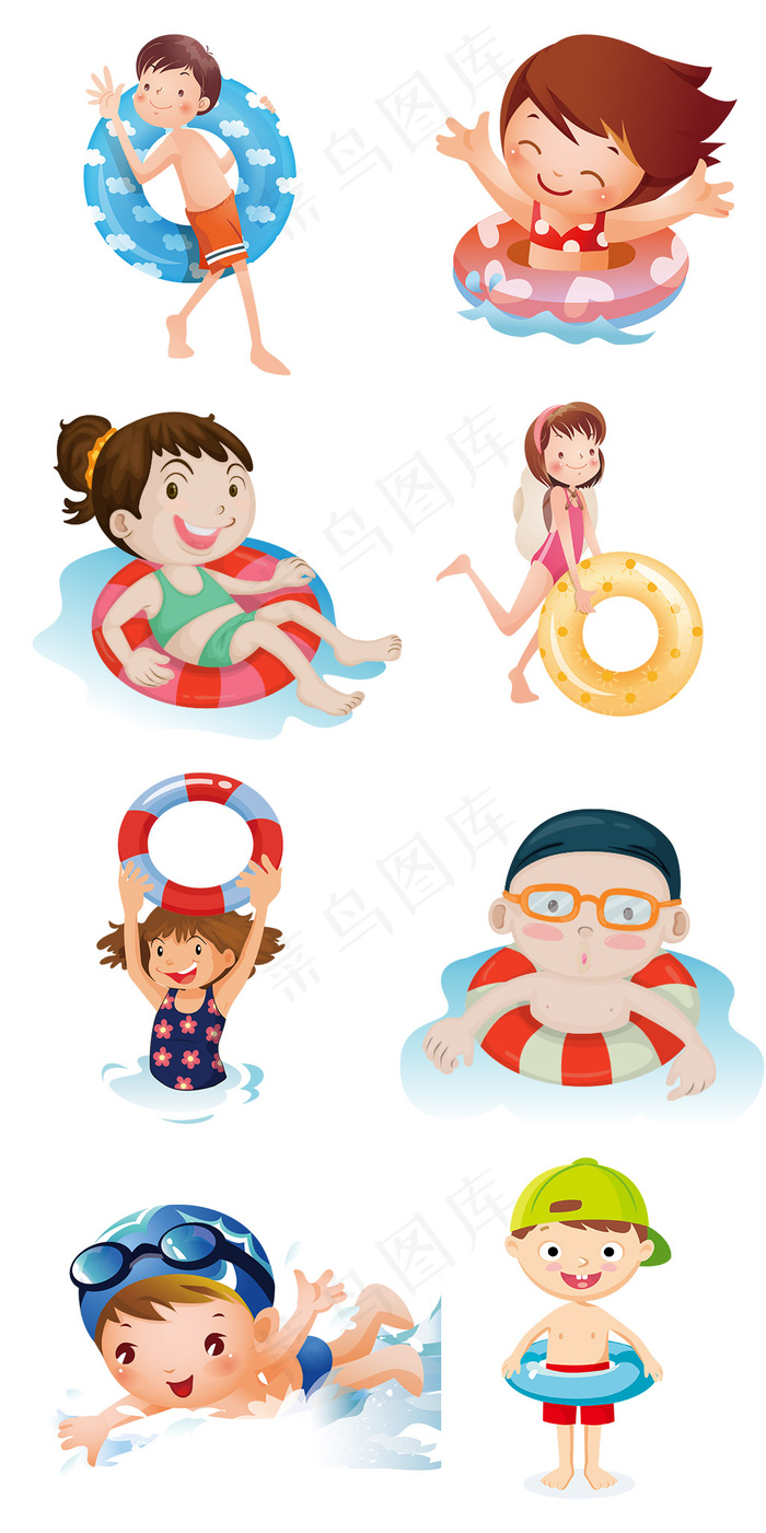 卡通夏日游泳淘宝免抠png素材
