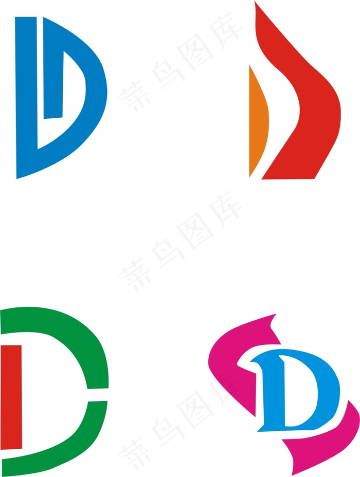 D字母LOGO设计素材cdr矢量模版下载