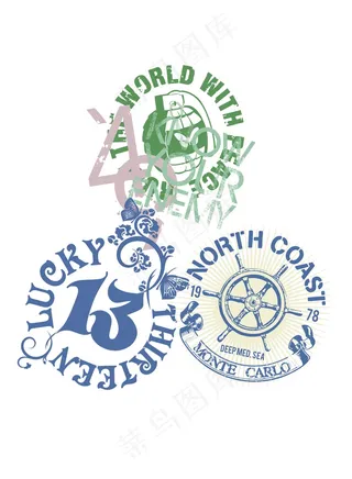 T恤图案设计图文组合英文字体