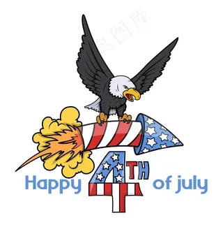 七月的第四个卡通装饰文字