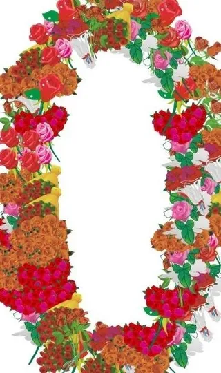 玫瑰花组成的数字0图片
