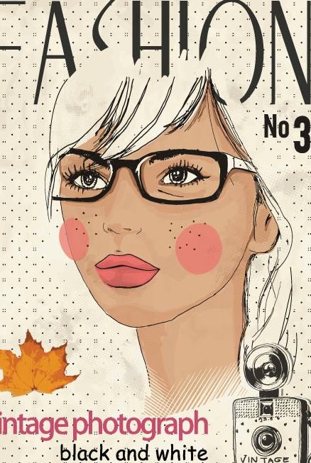 复古风格女孩摄影师图片