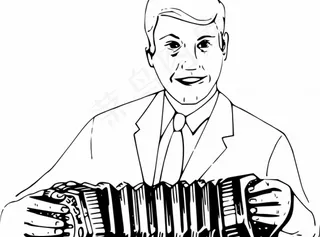 一个人演奏手风琴矢量剪贴画