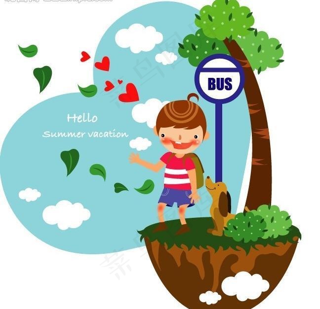 儿童插画图片ai矢量模版下载