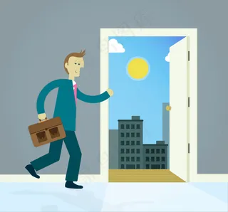 准备上班的商务男子矢量素材