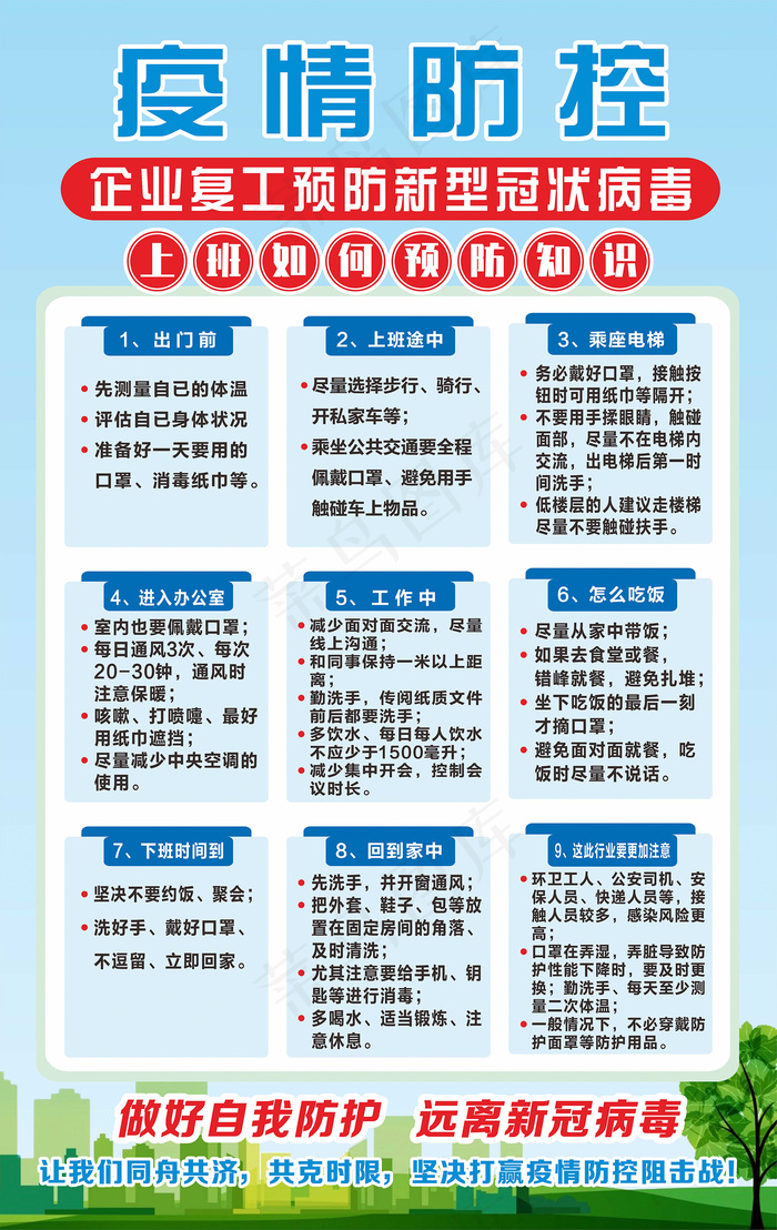 企业复工疫情防控cdr矢量模版下载