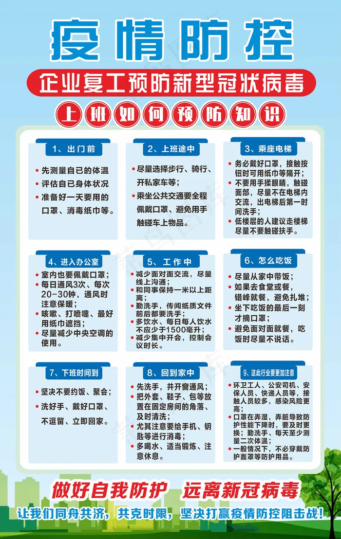 企业复工疫情防控cdr矢量模版下载