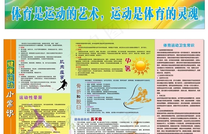 体育运动健康小常识图片cdr矢量模版下载