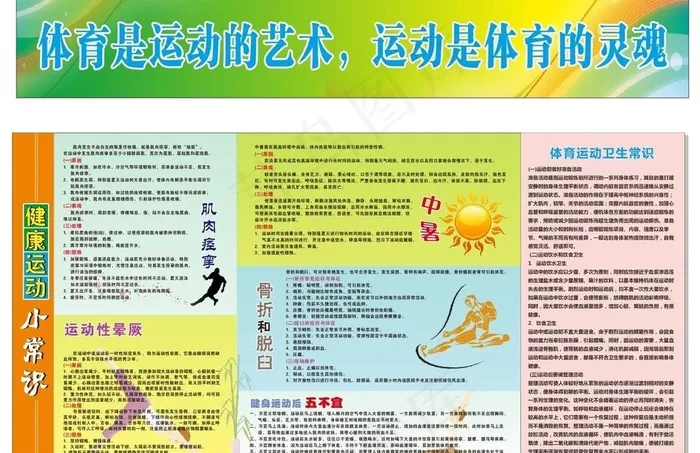 体育运动健康小常识图片cdr矢量模版下载