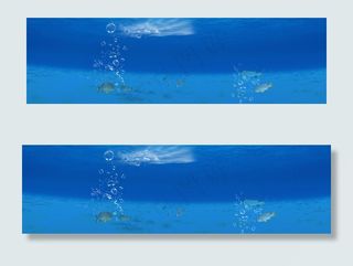 蓝色海洋海底清新背景banner　