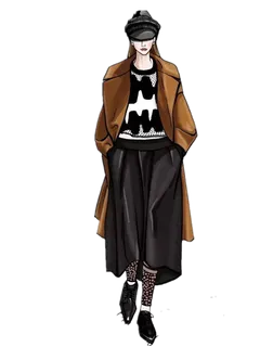 女装时尚模特免扣人物元素PNG素材