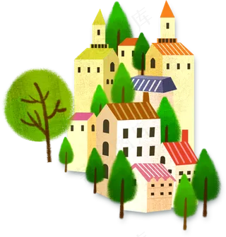手绘卡通房子PNG免扣素材