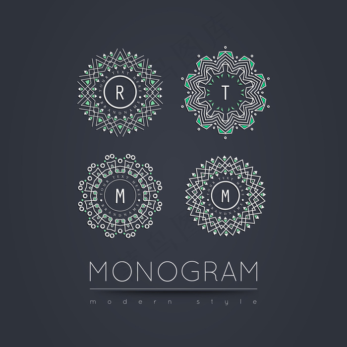 精美欧式字母花纹矢量素材