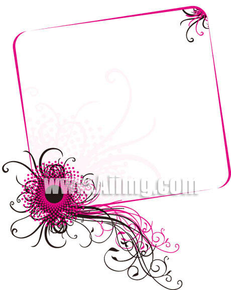 浪漫梦幻花纹底纹边框矢量素材