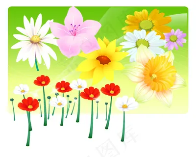 春天鲜花矢量插画 春天鲜花矢量插画