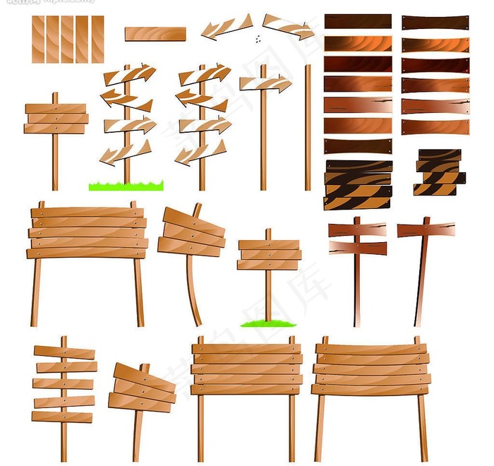 木纹指示牌箭头矢量素材图片cdr矢量模版下载