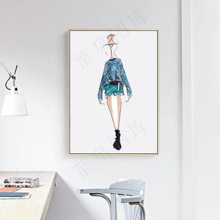 现代简约抽象服装设计装饰画