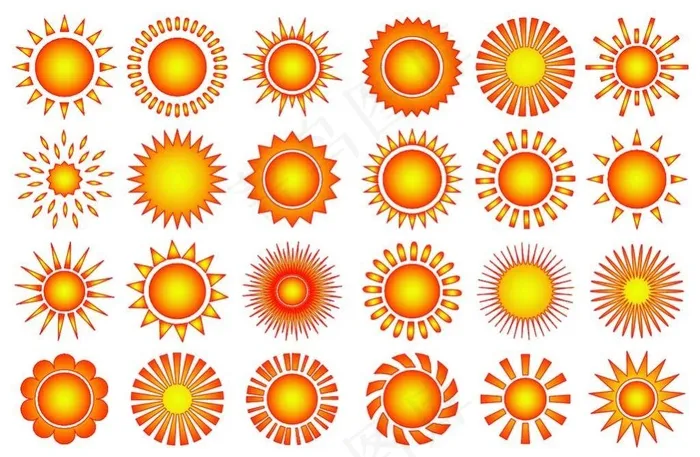 太阳图案矢量图片素材