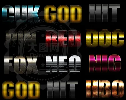 大气质感的金属艺术字PS样式V5