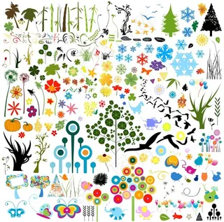 可爱的植物矢量素材