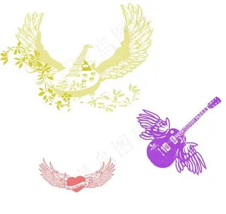 带翅膀的吉他图片