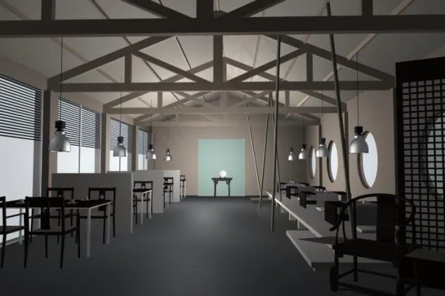 餐厅布局3D模型
