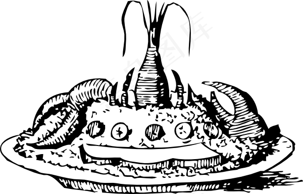 龙虾沙拉夹艺术