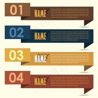 矢量创意数字折纸横幅背景