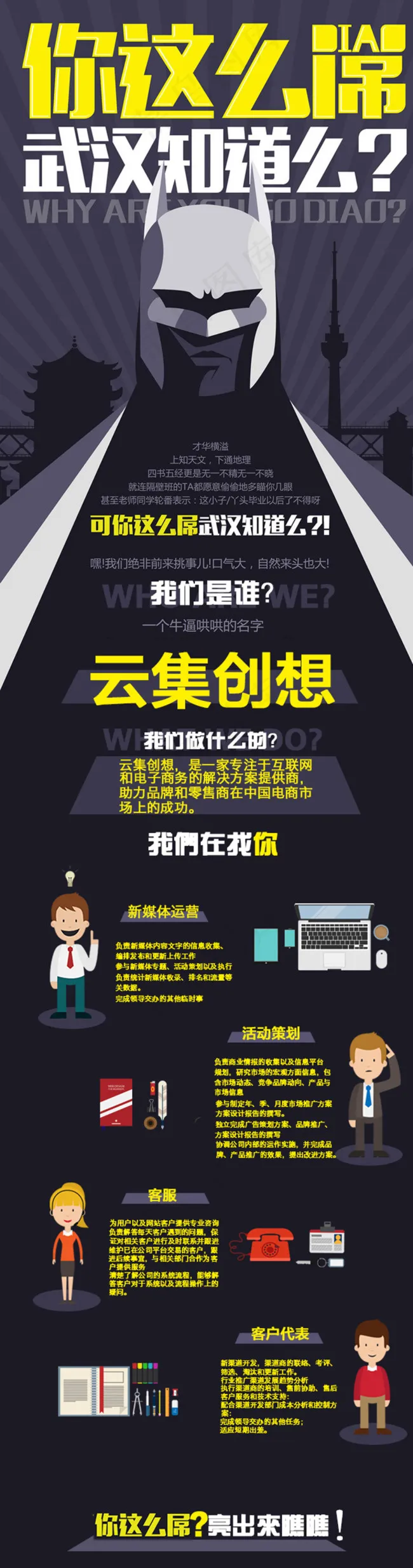 招聘海报psd模版下载