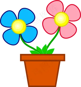 花瓶中的剪贴画的花