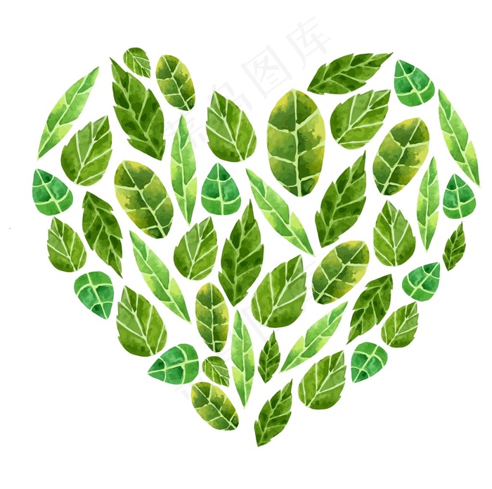 时尚清新绿色叶子