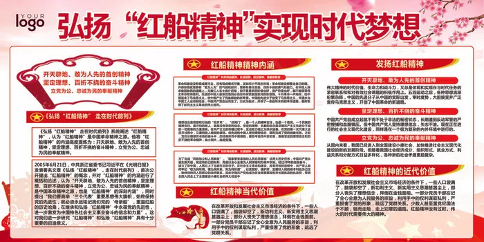 弘扬红船精神宣传展板设计(7087X3543(DPI:150))psd模版下载