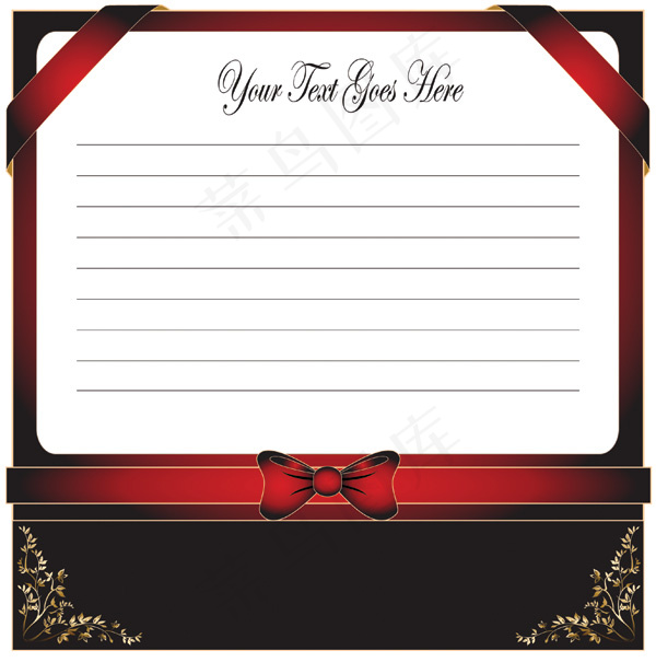 蝴蝶结丝带贺卡矢量矢量素材