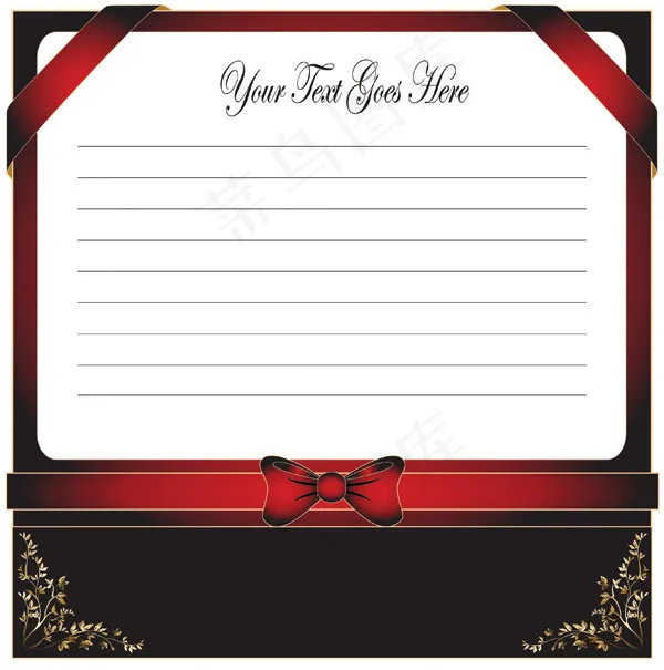 蝴蝶结丝带贺卡矢量矢量素材