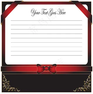 蝴蝶结丝带贺卡矢量矢量素材