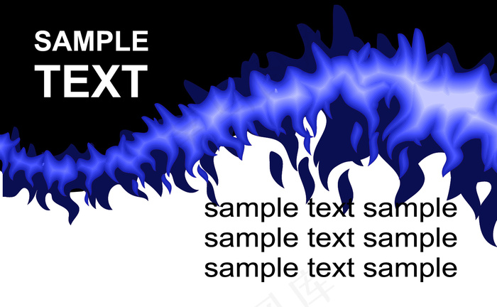黑色底蓝色火焰名片