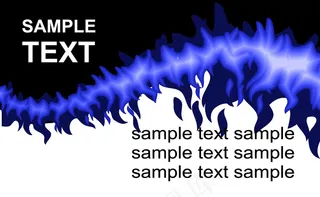 黑色底蓝色火焰名片