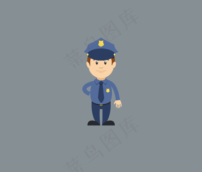 扁平化警察人设图片ai矢量模版下载