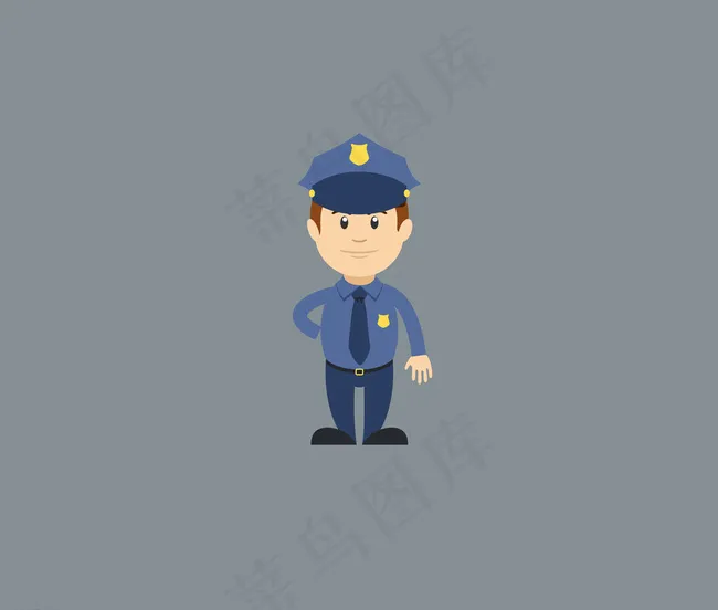 扁平化警察人设图片ai矢量模版下载