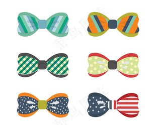 矢量手绘彩色蝴蝶结