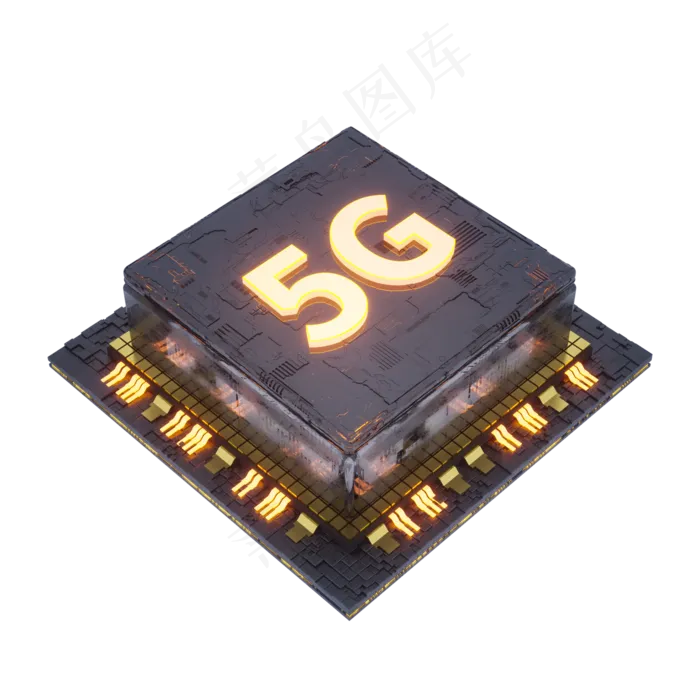 C4D酷炫5G芯片,免抠元素