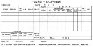 省本级分月*采购项目清单