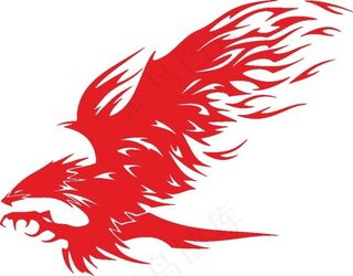 展翅的火焰老鹰图片