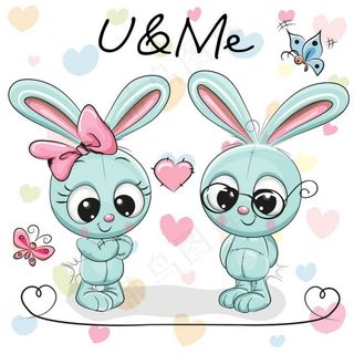 爱心与兔子漫画图片