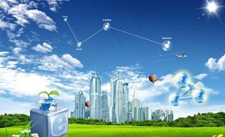 绿色城市海报图片