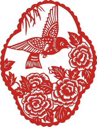 民俗剪纸矢量素材 喜庆窗花 CDR...