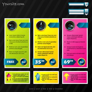 商业网站页面模板矢量素材