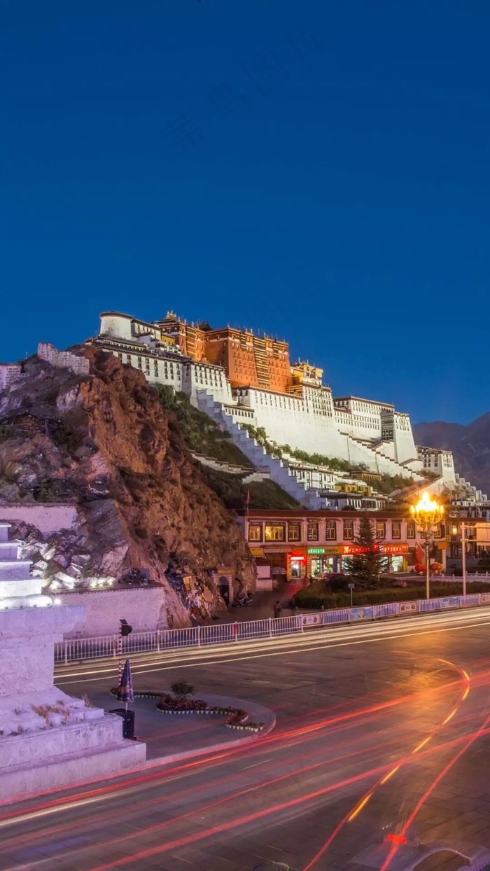 布达拉宫夜景高清摄影图片