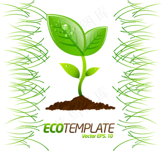 绿色幼苗种子发芽成长春天嫩芽PNG...